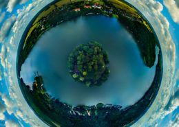 Luftaufnahme Kyritz, Bantikow, Untersee & Unterseeinsel (Tiny Planet Effekt)